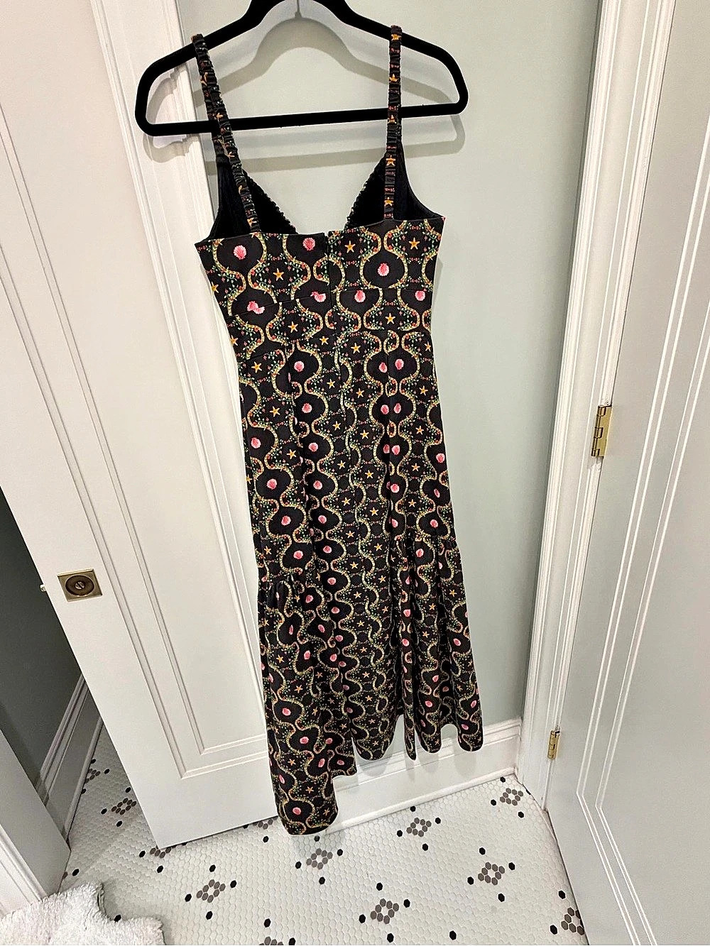 Hill House Home The Elise Nap Dress Midi Dress Black & Multicolor Small